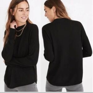 MADEWELL Ashbury Mock Neck Alpaca Blend Sweater in Black womens small